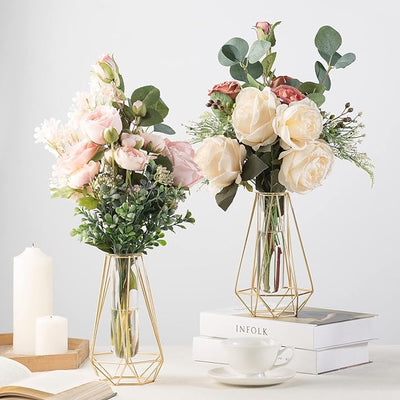 Gold Vase for Home Decor,Flower vase for Decor,Geometric vases for centerpieces